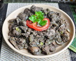 Куриная печень карри