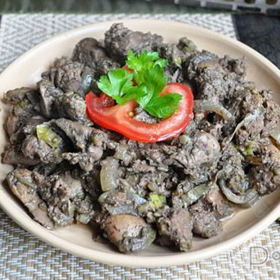 Куриная печень карри