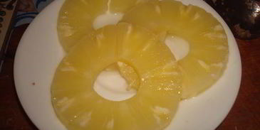 куриная печень с ананасами и гречкой