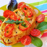 Рецепт Куриной печени с помидорами в омлете