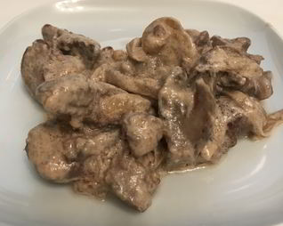 Куриная печень в сметане