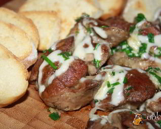 Куриная печень в сыре