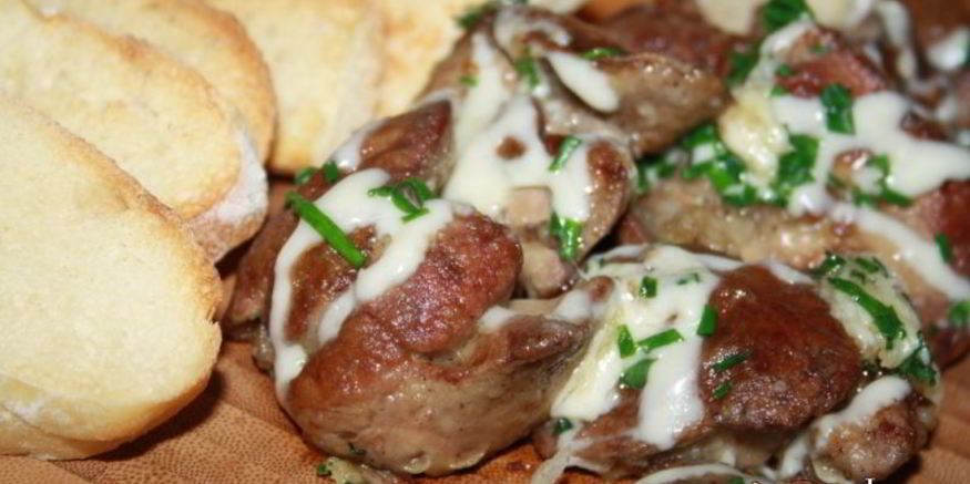 Рецепт куриной печени в сыре