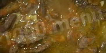 печень говяжья тушеная с грибами