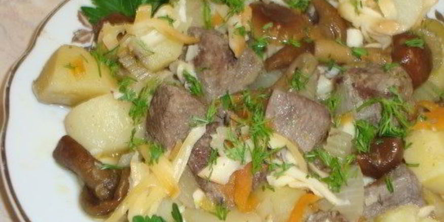 Рецепт печени говяжья тушеная
