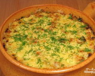 Печень с картофелем в горшочке