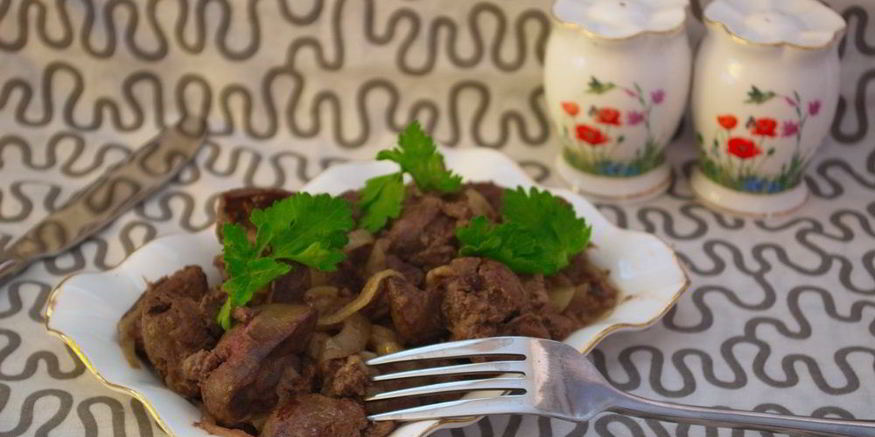 Рецепт печени с луком тушеная