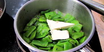 печень с плоской стручковой фасолью