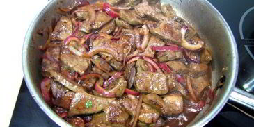 печень с плоской стручковой фасолью