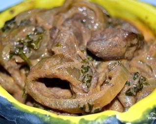 Печень с томатной пастой