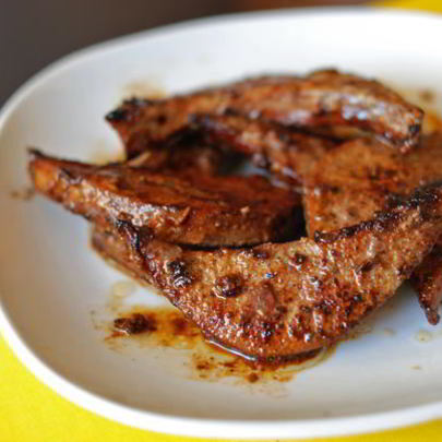 Печень в пряной медовой глазури