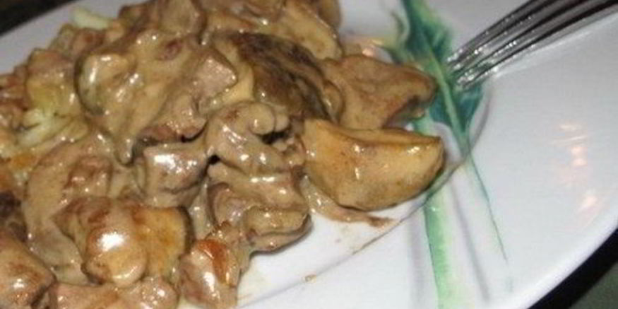 Рецепт печени в соусе из йогурта и плавленого сырка