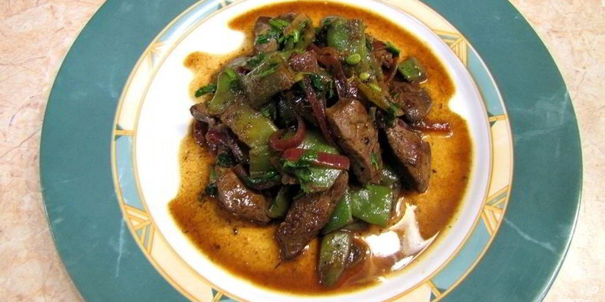 Рецепт печенки на сковороде