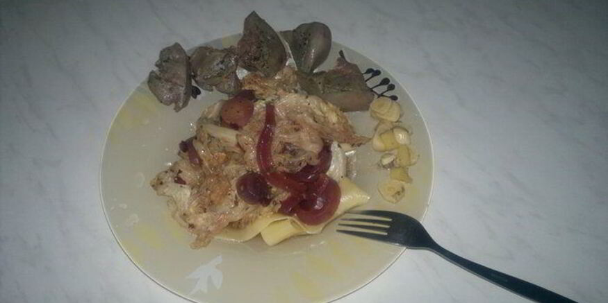 Рецепт печенки с итальянской пастой в тайском стиле