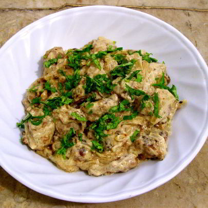 Печенка в сметане