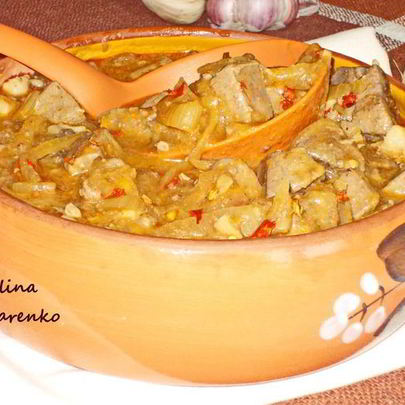 Свиная печень по-балатонски