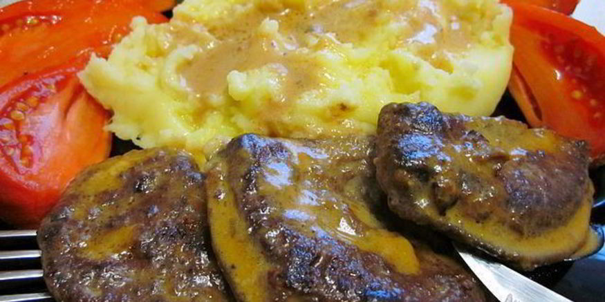 Рецепт телячья печенка, тушеная в сметане