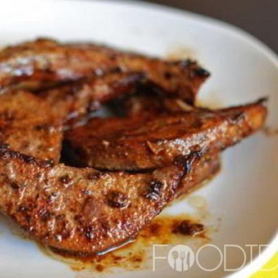 Вкусная свиная печень