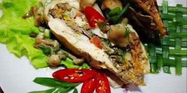 запеченные куриные грудки с печенью