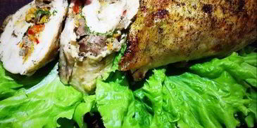 запеченные куриные грудки с печенью