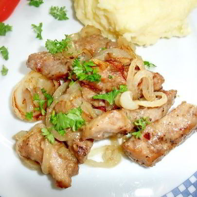 Жареная телячья печень Нежная