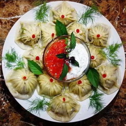 Хинкали с бараниной и индейкой на пару