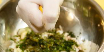 хинкали с картофелем и грибами