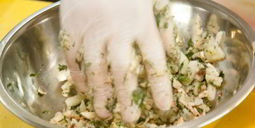 хинкали с картофелем и грибами