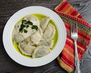 Пельмени с маринованными грибами