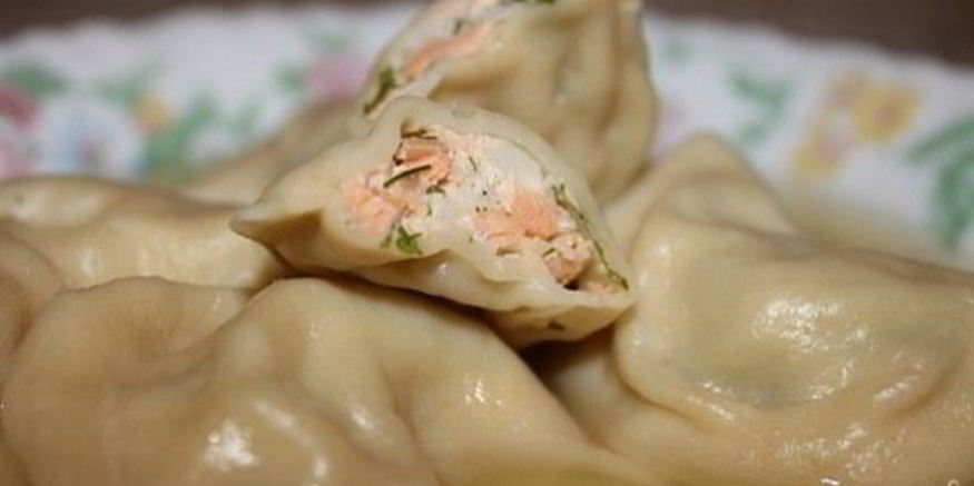 Рецепт пельменей с семгой