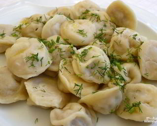 Постные пельмени с капустой