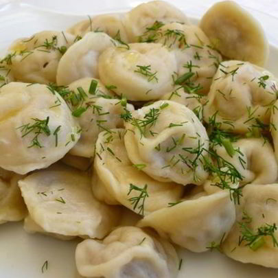 Постные пельмени с капустой