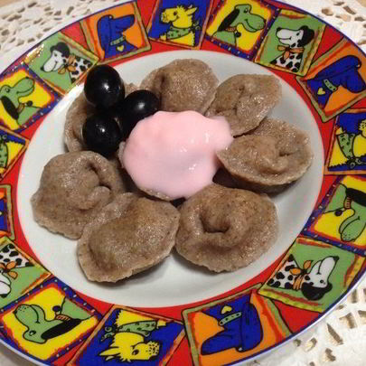 ПП-пельмени с виноградом