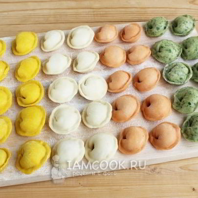 Цветное тесто для пельменей