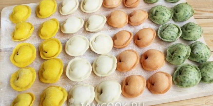 Рецепт цветного теста для пельменей