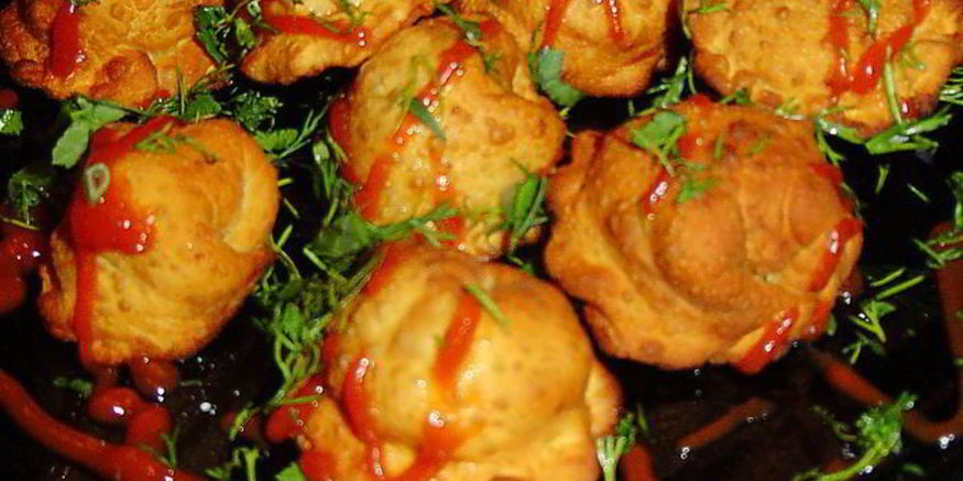 Рецепт жареных пельменей с грибами и капустой