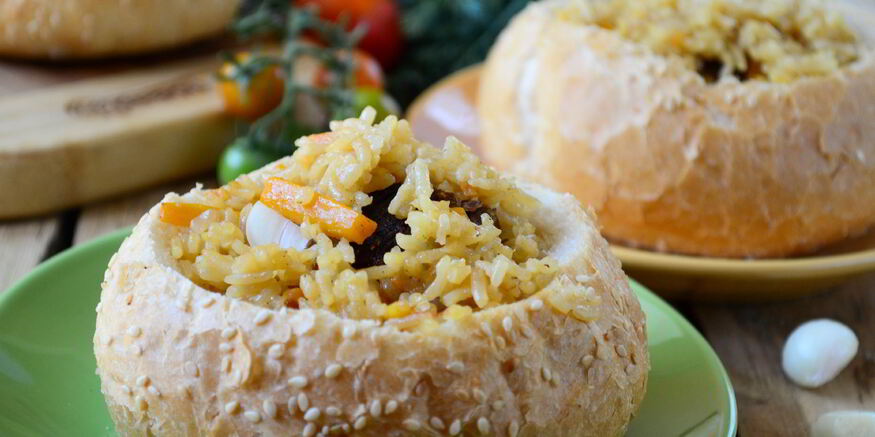 Рецепт булочек, фаршированных пловом