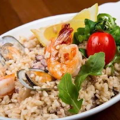 Легкий плов с креветками и мидиями