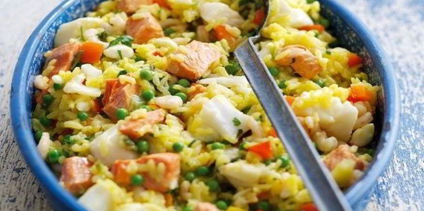 Рецепт паэльи с рыбой