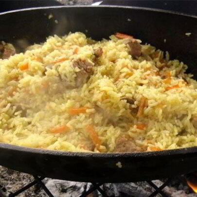 Плов из баранины в казане