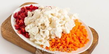 плов из булгура с цветной капустой и перцем