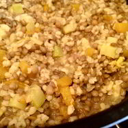 Рецепт Плова из чечевицы и булгура с цукини и тыквой