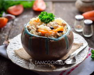 Плов с фаршем в мультиварке