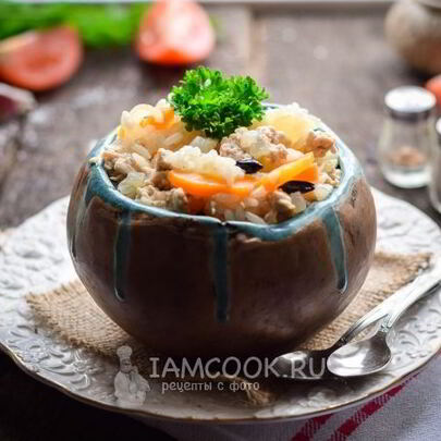 Плов с фаршем в мультиварке