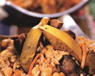 Плов с говядиной и нутом