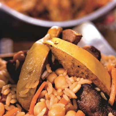 Плов с говядиной и нутом