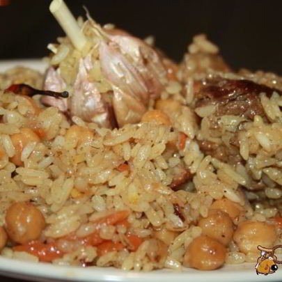 Плов с говядиной, курицей и нутом в мультиварке