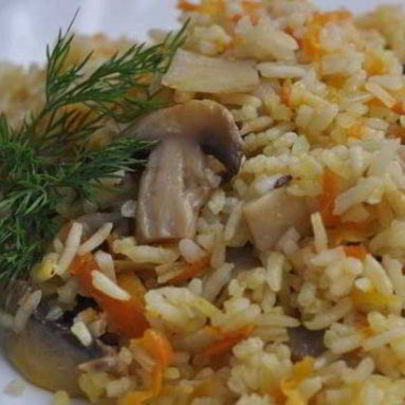 Плов с грибами