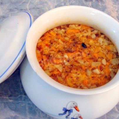 Плов с куриной грудкой в горшочке