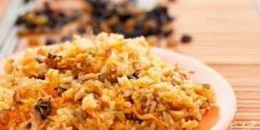 плов с шампиньонами